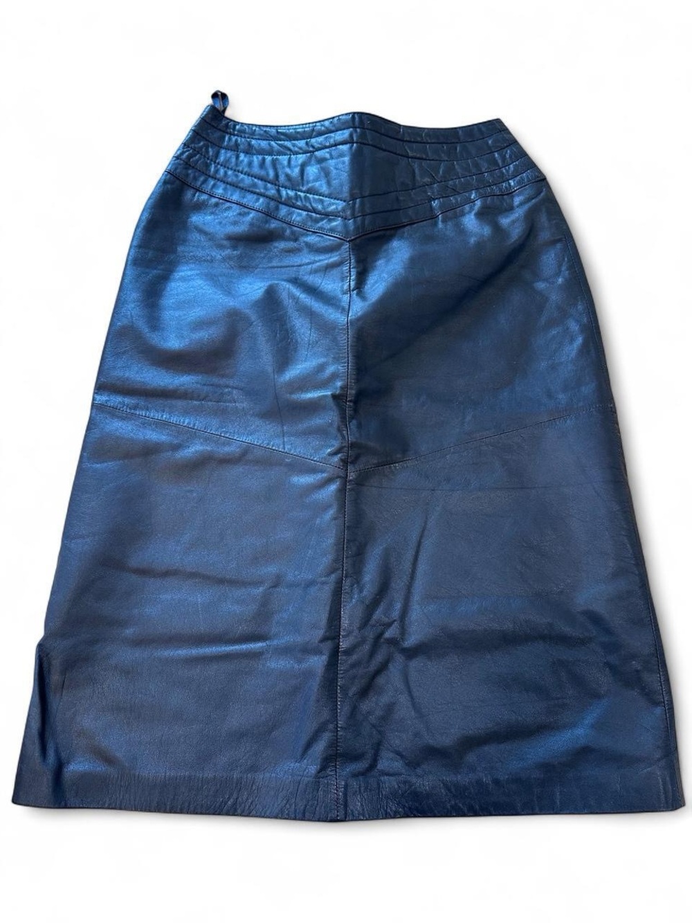 Vintage High Waisted Black Leather Goth Alt Skirt - Medium